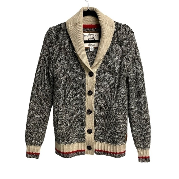 Roots Canada Women’s Cabin Wool Button Front Shawl Cardigan Sweater S - Picture 2 of 7